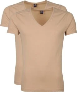 Suitable - T-shirt Beige Diepe V Hals Vitaru Stretch 2-Pack - Maat M - Slim-fit -LingaDore Ondergoed Winkle 1001x1200 5