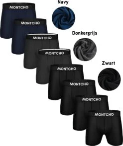 MONTCHO - Boxershort Heren - 8 Pack (4 Zwart - 2 Donkergrijs - 2 Navy) - Maat: XL 32 MONTCHO - Boxershort Heren - 8 Pack (4 Zwart - 2 Donkergrijs - 2 Navy) - Maat: XL -LingaDore Ondergoed Winkle 1008x1200