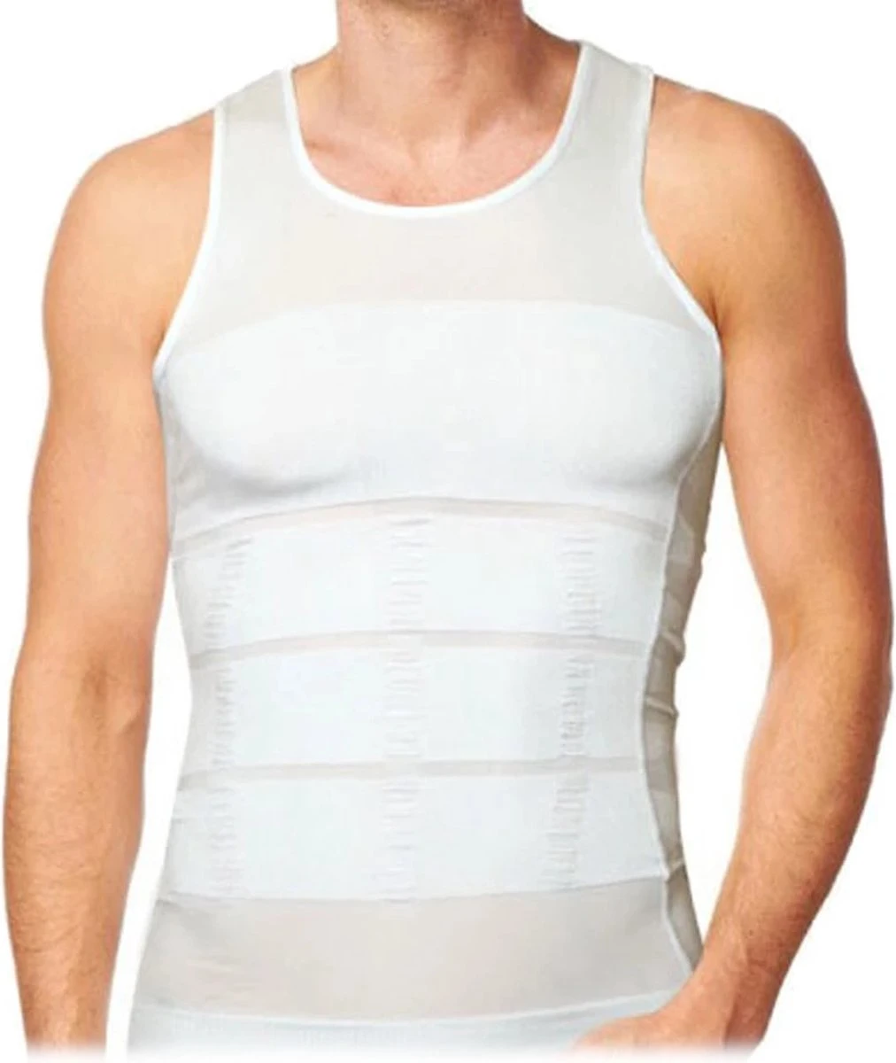 TAFUER - Corrigerend Hemd Mannen - Body Buik Shapewear Shirt - Slim Waist Shaper - Mouwloos - Wit - M 4 TAFUER - Corrigerend Hemd Mannen - Body Buik Shapewear Shirt - Slim Waist Shaper - Mouwloos - Wit - M - Afbeelding 2