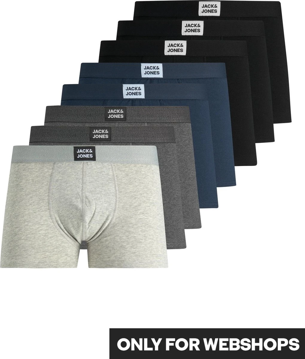 Jack & Jones Effen Boxershorts Heren Multipack JACBASIC PLAIN 8-Pack - Maat L 3 Jack & Jones Effen Boxershorts Heren Multipack JACBASIC PLAIN 8-Pack - Maat L