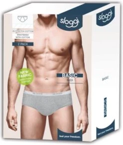 Sloggi Men Basic Heren Midi Slip - 2-pack - Grey Marle - Maat L -LingaDore Ondergoed Winkle 1020x1200 9
