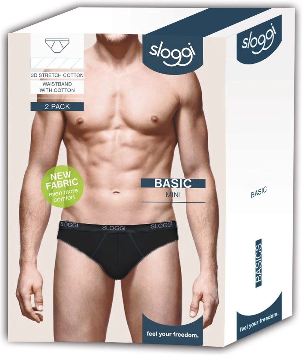 Sloggi Men Basic Heren Mini Slip - 2-pack - Zwart - Maat XXL 6 Sloggi Men Basic Heren Mini Slip - 2-pack - Zwart - Maat XXL - Afbeelding 4