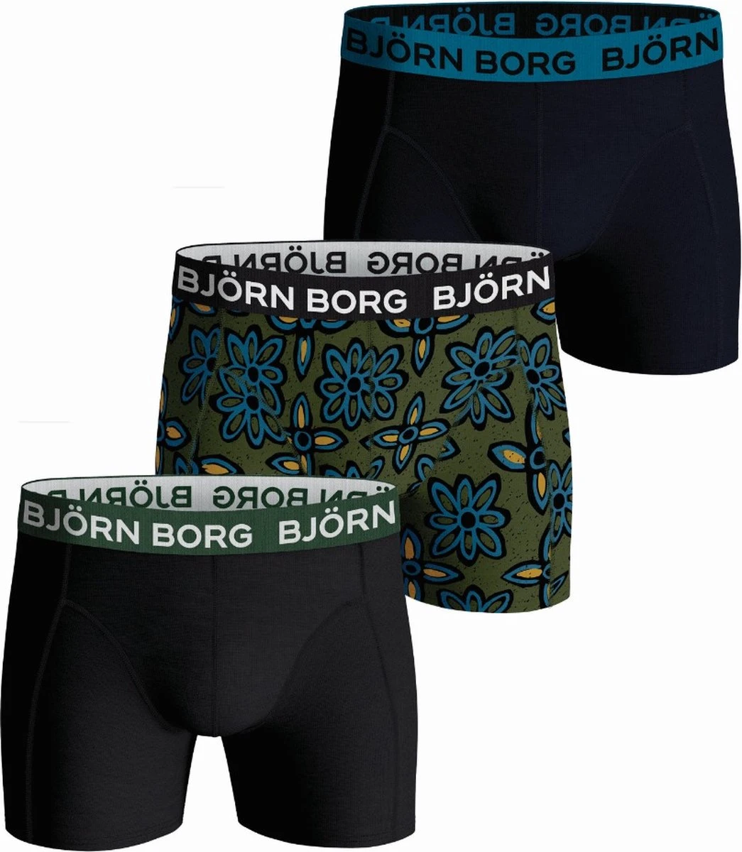 Björn Borg Boxershorts Essential (3 Pack) - Cotton Stretch Boxers Normale Lengte - Zwart - Donkerblauw En Print - Maat: L 12 Björn Borg Boxershorts Essential (3 Pack) - Cotton Stretch Boxers Normale Lengte - Zwart - Donkerblauw En Print - Maat: L - Afbeelding 10