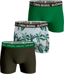 Björn Borg Boxershort Cotton Stretch - Onderbroeken - Boxer - 3 Stuks - Heren - Maat L - Groen