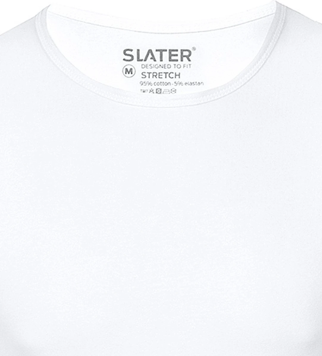 Slater 6500 - Stretch 2-pack T-shirt Ronde Hals Korte Mouw Wit L 95% Organisch Katoen 5% Elastan 6 Slater 6500 - Stretch 2-pack T-shirt Ronde Hals Korte Mouw Wit L 95% Organisch Katoen 5% Elastan - Afbeelding 4