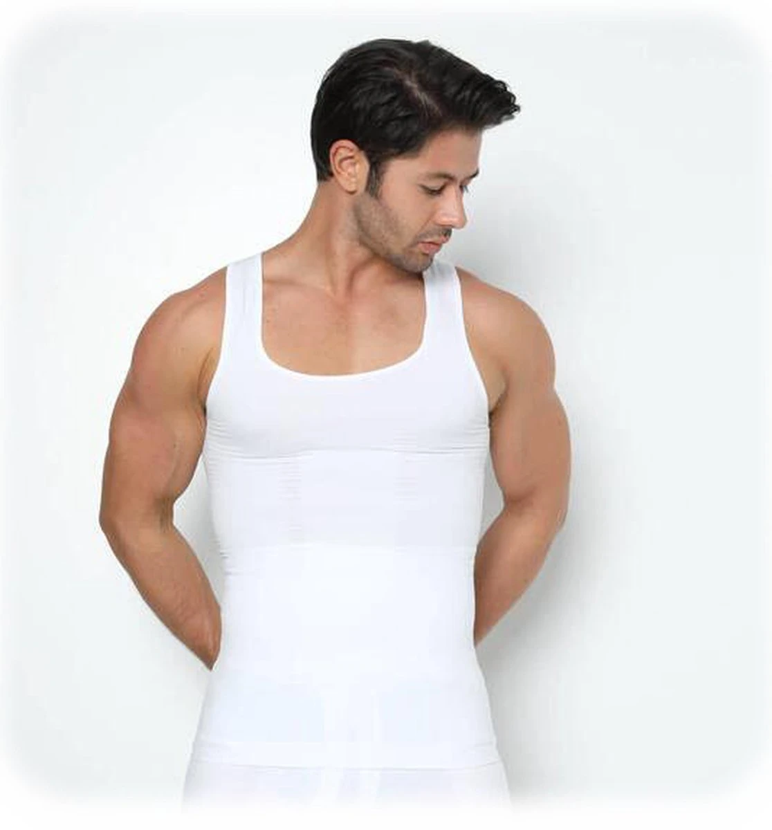 TAFUER - Corrigerend Hemd Mannen - Body Buik Shapewear Shirt - Slim Waist Shaper - Mouwloos - Wit - L 8 TAFUER - Corrigerend Hemd Mannen - Body Buik Shapewear Shirt - Slim Waist Shaper - Mouwloos - Wit - L - Afbeelding 6