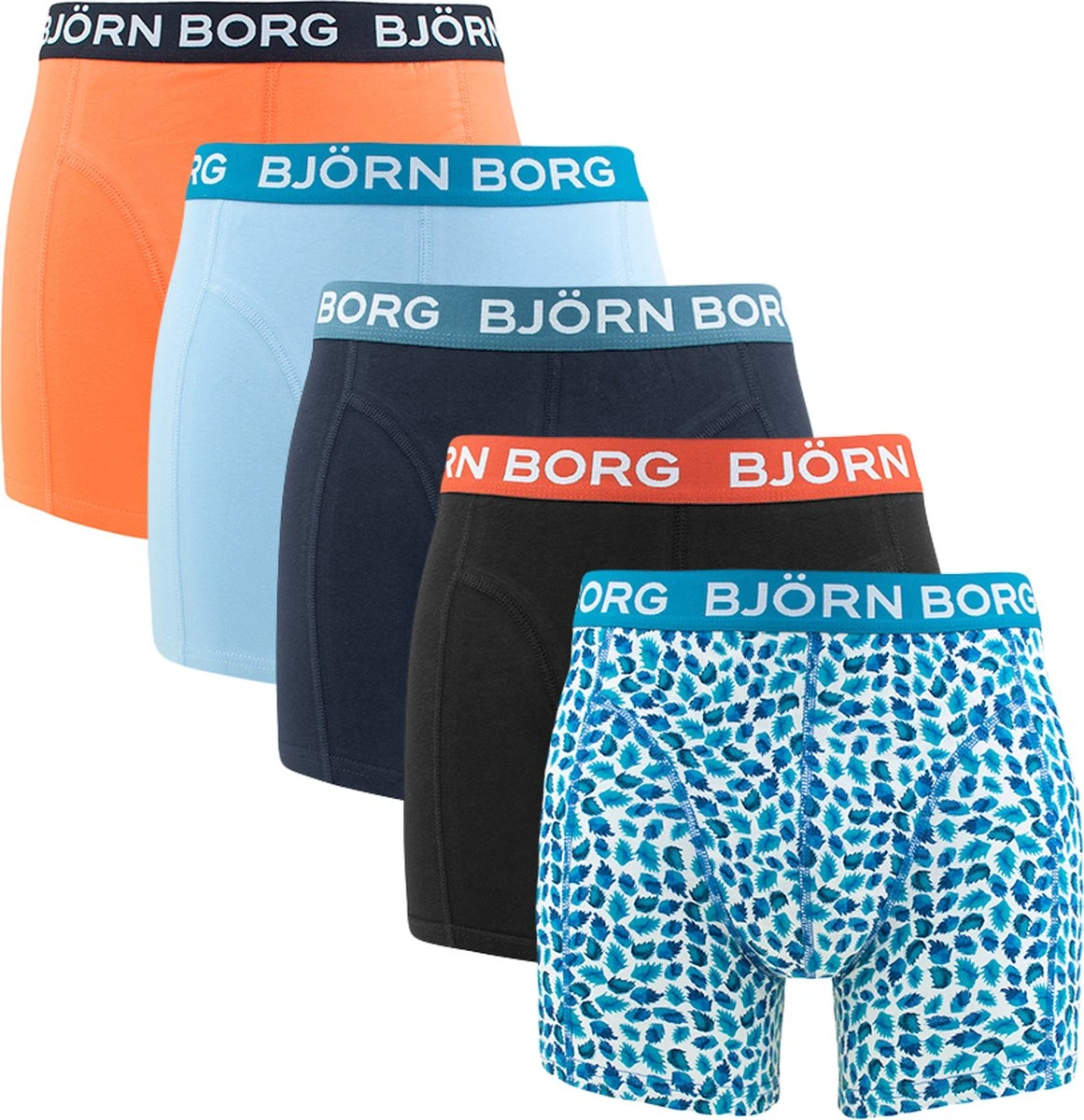 Björn Borg Cotton Stretch Boxers - Heren Boxers Normale Lengte (5-pack) - Multicolor - Maat: L 3 Björn Borg Cotton Stretch Boxers - Heren Boxers Normale Lengte (5-pack) - Multicolor - Maat: L