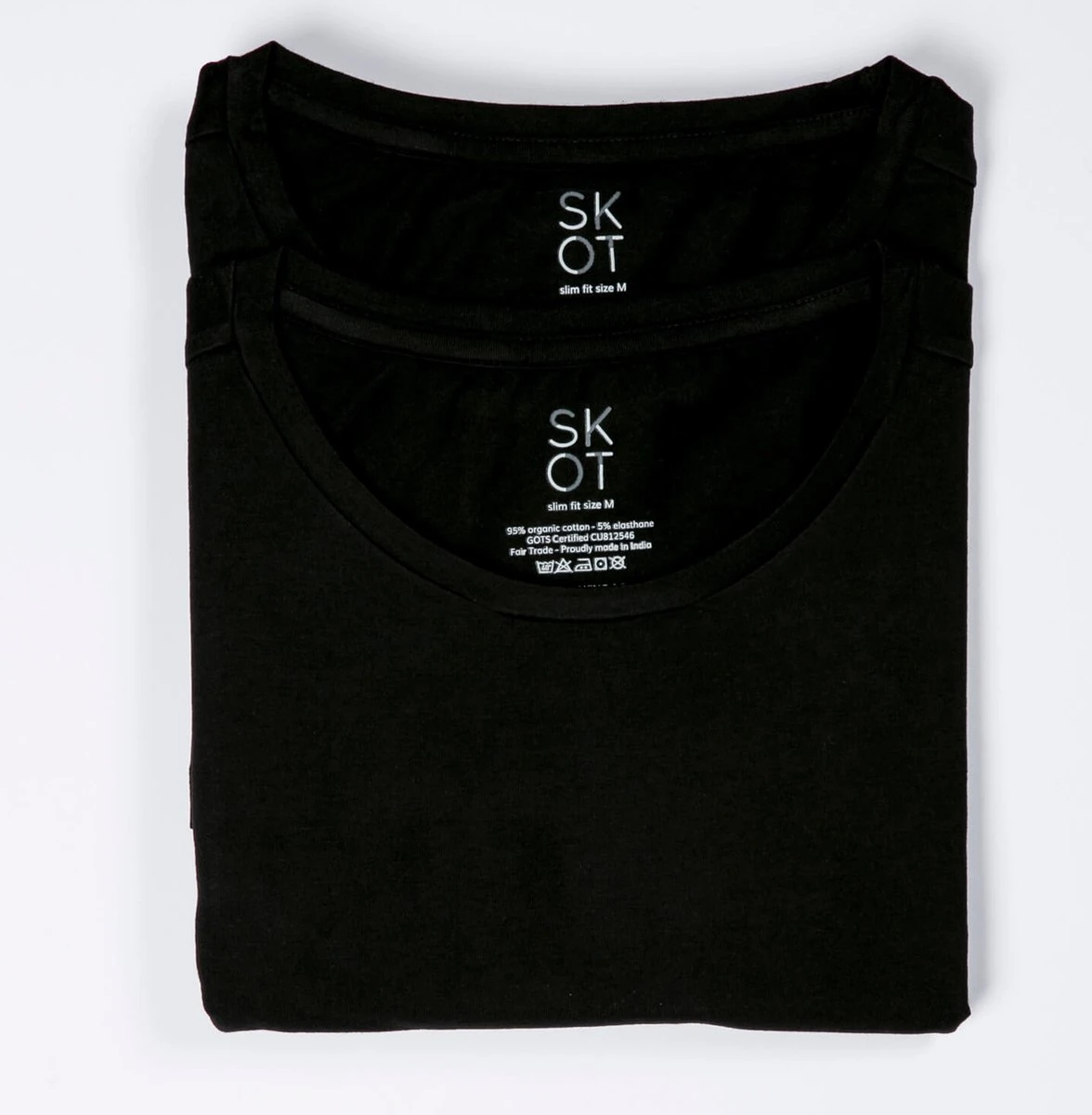 SKOT Fashion Duurzaam T-shirt Heren Round Neck Black 2-pack - Zwart - Maat XL 4 SKOT Fashion Duurzaam T-shirt Heren Round Neck Black 2-pack - Zwart - Maat XL - Afbeelding 2