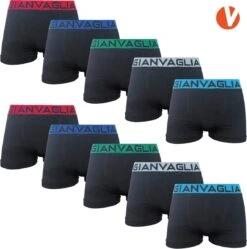 Merkloos Microfiber Heren Boxershort - 10-pack - Zwart - Maat M/L