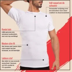 Anti Zweet Shirt – Krexs - Ingenaaide Okselpads – Anti Transpirant – Ondershirt - Wit - Mannen -LingaDore Ondergoed Winkle 1198x1200 8