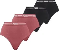 Puma - High Rise Brief Dames Onderbroek - 4-pack - Maat XS