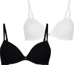 Hunkemöller Dames Lingerie 2-pack Voorgevormde Beugel Bh - Zwart - Maat C85