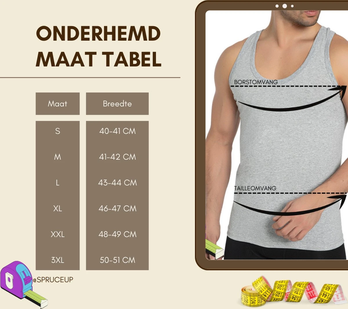 SPRUCE UP - Onderhemden - Hemden Heren - Onderhemd Heren - Grijs - Tanktop Heren - Mouwloos - Heren Ondergoed - Ronde Hals - Maat XL 4 SPRUCE UP - Onderhemden - Hemden Heren - Onderhemd Heren - Grijs - Tanktop Heren - Mouwloos - Heren Ondergoed - Ronde Hals - Maat XL - Afbeelding 2