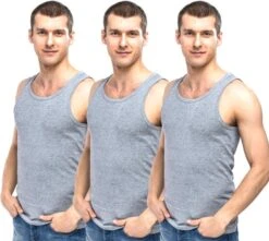 3 Pack Top Kwaliteit Hemd - 100% Katoen - Grijs - Maat L