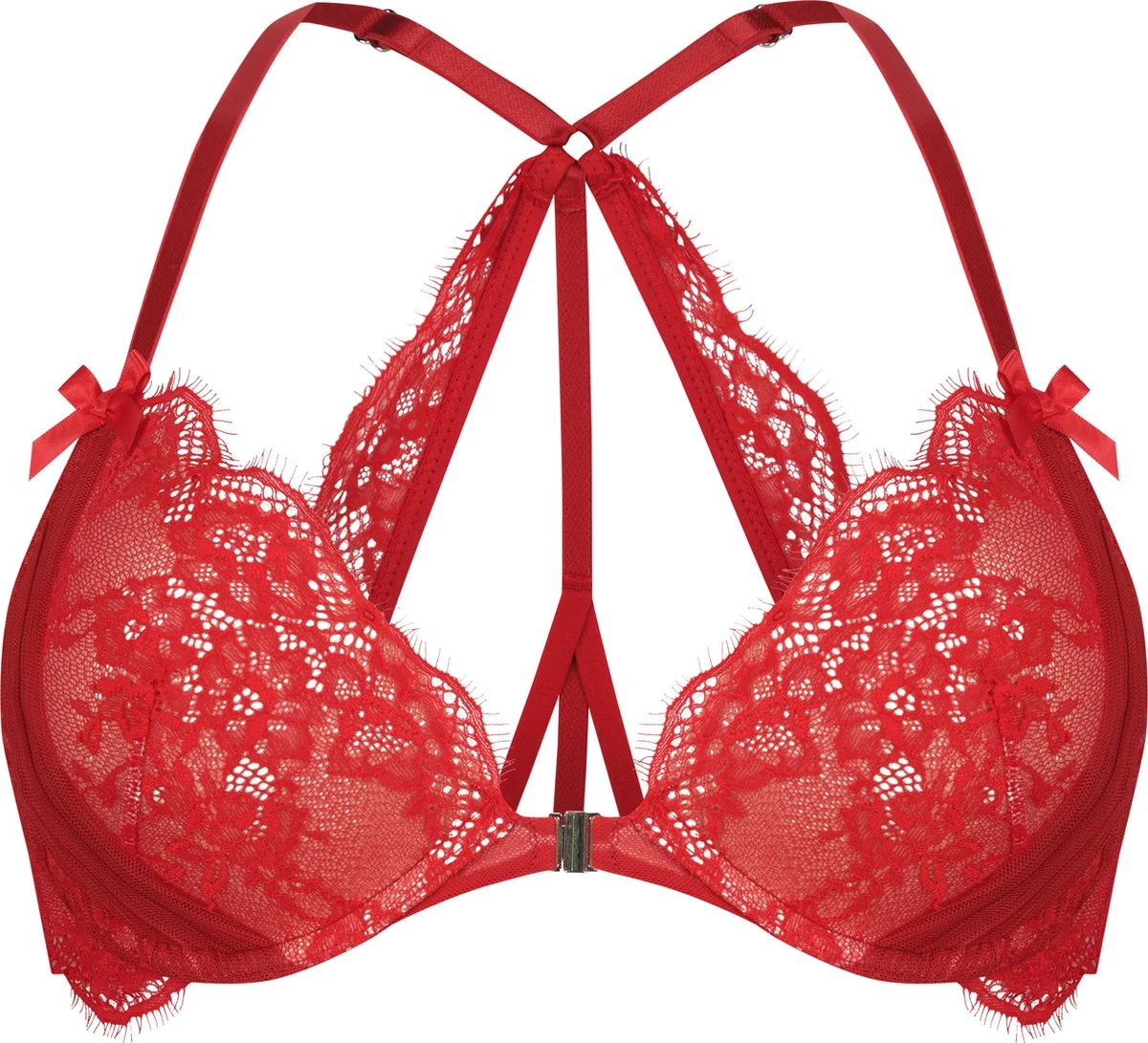 Hunkemöller Dames Lingerie Voorgevormde Push-up Beugel Bh Elissa - Rood - Maat B70 3 Hunkemöller Dames Lingerie Voorgevormde Push-up Beugel Bh Elissa - Rood - Maat B70