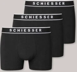 Schiesser 95/5 Organic Heren Shorts - Zwart - 3 Pack - Maat M -LingaDore Ondergoed Winkle 1200x1119