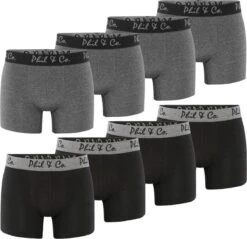 Phil & Co Boxershorts Heren Multipack Zwart/Antraciet 8-Pack - Maat 3XL | Onderbroek