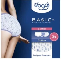 Sloggi Sloggi Basic+ Midi C3P Dames Onderbroek - Maat 46 -LingaDore Ondergoed Winkle 1200x1166