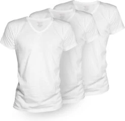 TimBasics - 100% Katoen - V-Hals Heren Ondershirt -3-Pack - Wit - XL