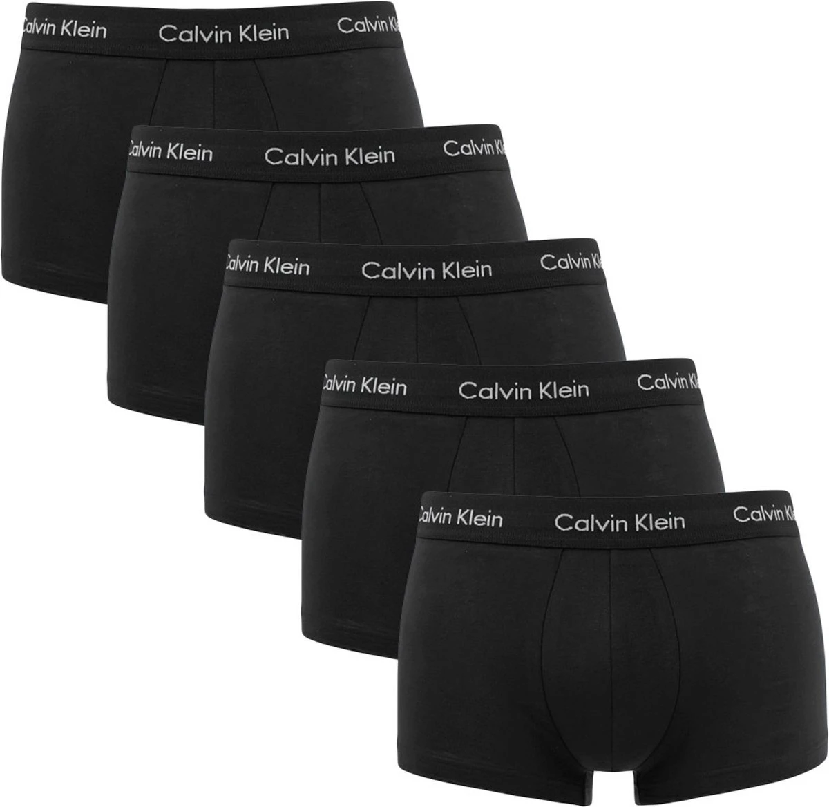 Calvin Klein Low Rise Trunks (5-pack) - Lage Korte Boxers - Zwart Met Zwarte Tailleband - Maat: L 3 Calvin Klein Low Rise Trunks (5-pack) - Lage Korte Boxers - Zwart Met Zwarte Tailleband - Maat: L