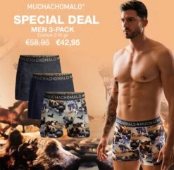 Muchachomalo Bear - Onderbroeken Heren - Boxershort Heren - Blauw Met Print - 3 Pack - Maat M -LingaDore Ondergoed Winkle 1200x1177 1