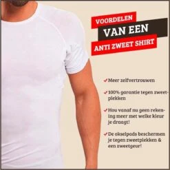 Anti Zweet Shirt – Krexs - Ingenaaide Okselpads – Anti Transpirant – Ondershirt - Wit - Mannen -LingaDore Ondergoed Winkle 1200x1198 5