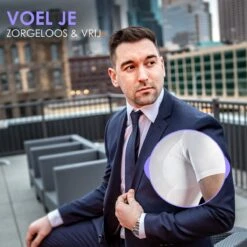 Anti Zweet Shirt – V-Hals - Krexs - Ingenaaide Okselpads – Anti Transpirant – Ondershirt - Wit - Mannen -LingaDore Ondergoed Winkle 1200x1200 380