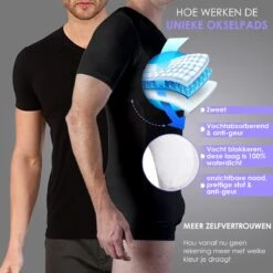 Anti Zweet Shirt – V-Hals - Krexs - Ingenaaide Okselpads – Anti Transpirant – Ondershirt - Zwart - Mannen -LingaDore Ondergoed Winkle 1200x1200 386