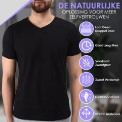 Anti Zweet Shirt – V-Hals - Krexs - Ingenaaide Okselpads – Anti Transpirant – Ondershirt - Zwart - Mannen -LingaDore Ondergoed Winkle 1200x1200 387