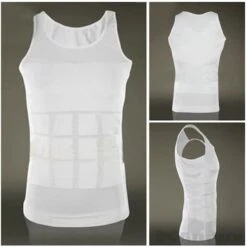 Merkloos Corrigerend Hemd Mannen - Body Buik Shapewear Shirt - Figuurcorrigerend Correctie Ondershirt - Slim Waist Shaper - Mouwloos Onderhemd - Wit Medium -LingaDore Ondergoed Winkle 1200x1200 402