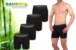 Bamboo Essentials - Boxershort Heren - Bamboe - 4 Stuks - Zwart - XL - Ondergoed Heren - Heren Ondergoed - Boxer - Bamboe Boxershorts Voor Mannen