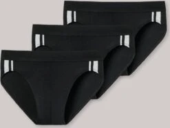 Schiesser 3-pack Heren Rio Slip95/5 - Black Stripe - XL - Zwart