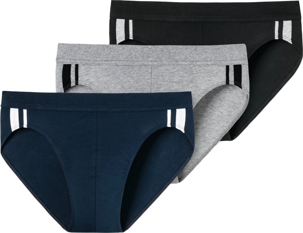 SCHIESSER 95/5 Stretch Rio Slips (3-pack) - Zwart - Blauw En Grijs - Maat: M 5 SCHIESSER 95/5 Stretch Rio Slips (3-pack) - Zwart - Blauw En Grijs - Maat: M - Afbeelding 3