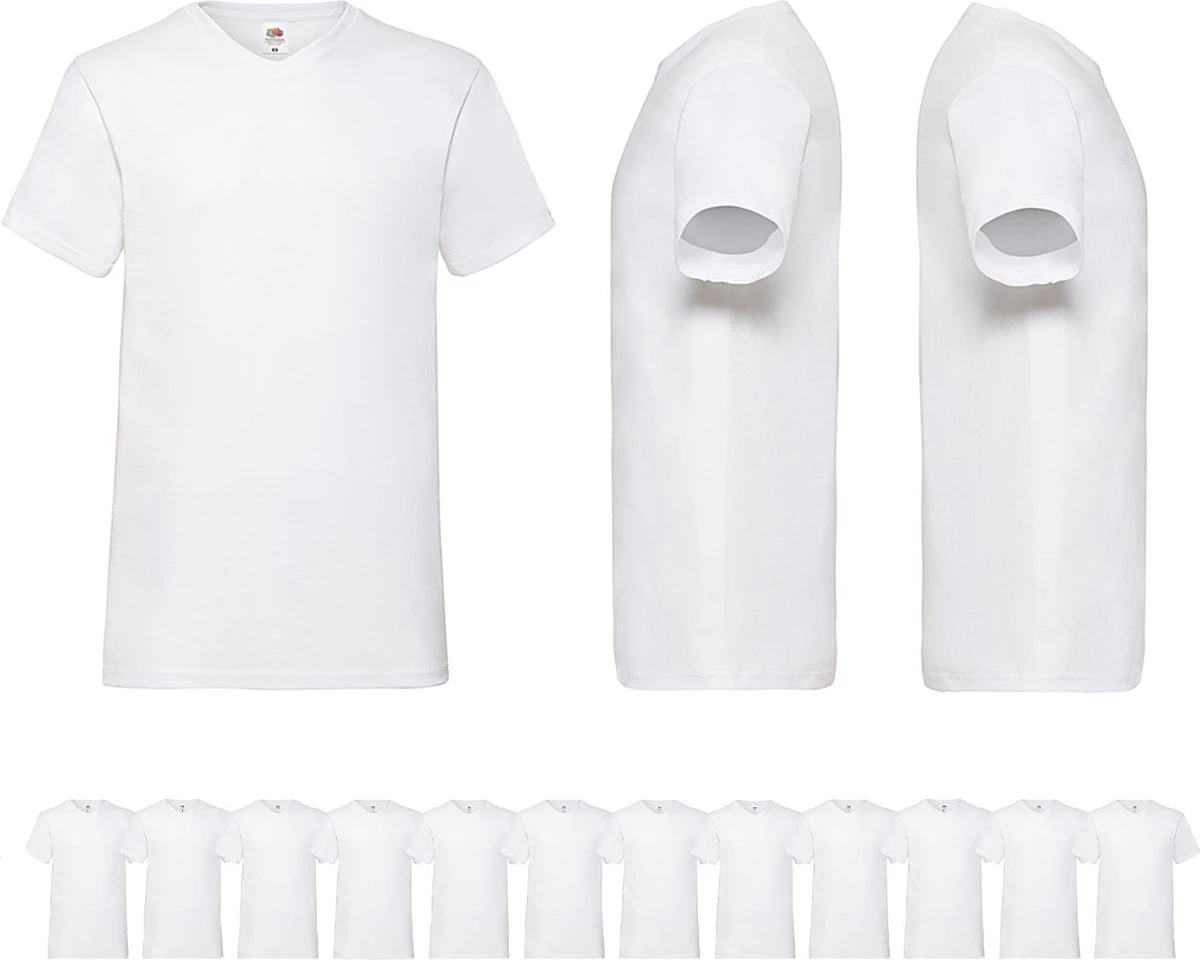 12 Pack Witte Shirts Fruit Of The Loom Ronde Hals Maat XXXL (3XL) Valueweight 3 12 Pack Witte Shirts Fruit Of The Loom Ronde Hals Maat XXXL (3XL) Valueweight