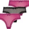 Hunkemöller Dames Lingerie 3-pack Brazilian Mesh - Paars - Maat M