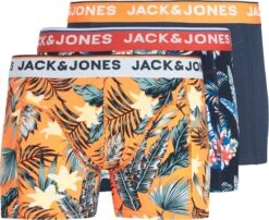 JACK&JONES JACTROPICAL FLOWERS TRUNKS 3 PACK Heren Onderbroek - Maat L