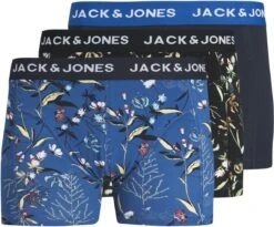 JACK&JONES JACSMALL FLOWERS TRUNKS 3 PACK Heren Onderbroek - Maat M