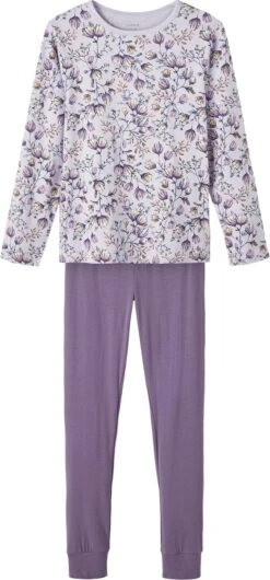 Name It Onderbroek Nkfnightset Purple Flower Noos 13216292 Purple Heather