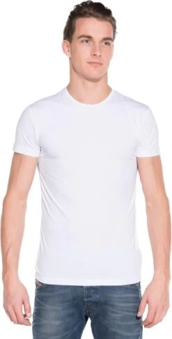 Garage 201 - Bodyfit T-shirt Ronde Hals Korte Mouw Wit L 95% Katoen 5% Elastan -LingaDore Ondergoed Winkle 610x1200