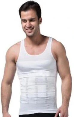 Merkloos Corrigerend Hemd Mannen - Body Buik Shapewear Shirt - Figuurcorrigerend Correctie Ondershirt - Slim Waist Shaper - Mouwloos Onderhemd - Wit Medium -LingaDore Ondergoed Winkle 767x1200 5