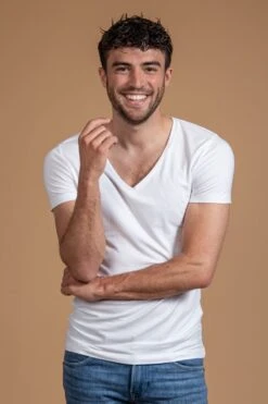 Suitable - T-shirt Wit Diepe V-hals Vibamboru Bamboe Stretch 2Pack - Maat L - Slim-fit -LingaDore Ondergoed Winkle 800x1200 229