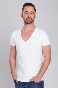 Suitable - T-shirt Wit Diepe V-hals Vibamboru Bamboe Stretch 2Pack - Maat L - Slim-fit -LingaDore Ondergoed Winkle 800x1200 230