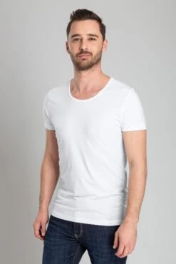 Suitable - T-shirt Wit Diepe O-hals Otaru Stretch 2-Pack - Maat L - Slim-fit -LingaDore Ondergoed Winkle 800x1200 238