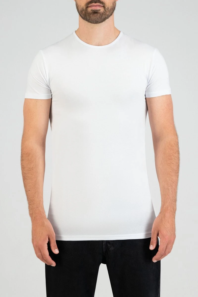 Slater 6500 - Stretch 2-pack T-shirt Ronde Hals Korte Mouw Wit L 95% Organisch Katoen 5% Elastan 4 Slater 6500 - Stretch 2-pack T-shirt Ronde Hals Korte Mouw Wit L 95% Organisch Katoen 5% Elastan - Afbeelding 2