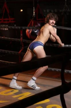 Sukrew Classic Slip Navy/Cream - Maat M - Heren Ondergoed - Onderbroek Met Grote Pouch -LingaDore Ondergoed Winkle 800x1200 274