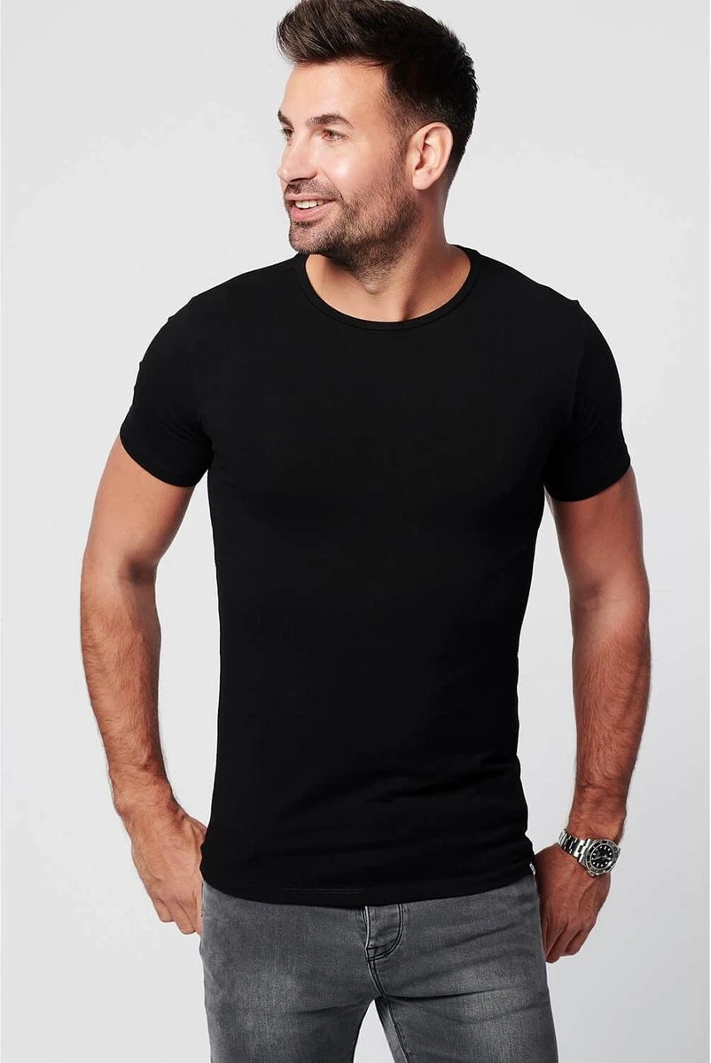 SKOT Fashion Duurzaam T-shirt Heren Round Neck Black 2-pack - Zwart - Maat XL 10 SKOT Fashion Duurzaam T-shirt Heren Round Neck Black 2-pack - Zwart - Maat XL - Afbeelding 8
