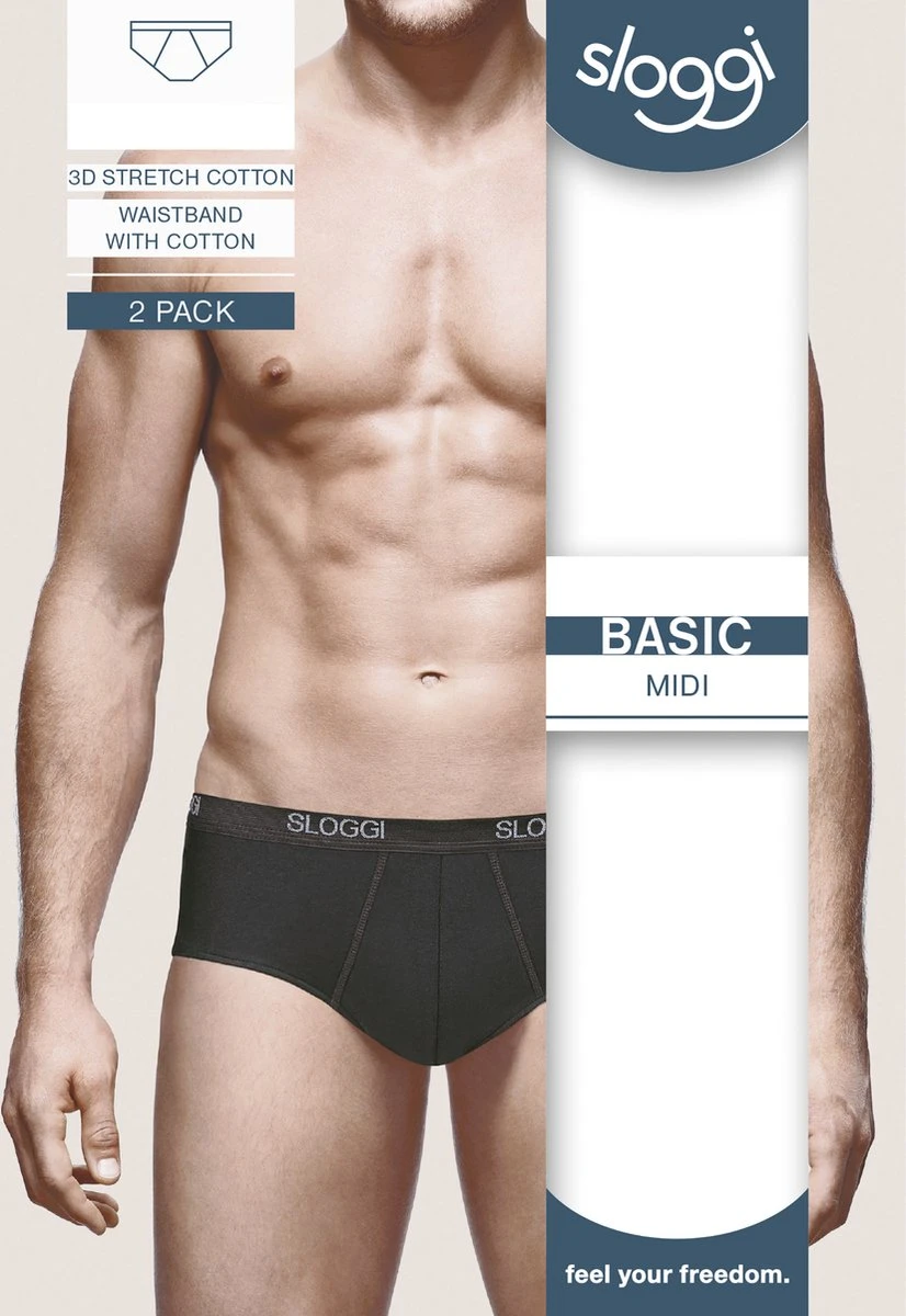 Sloggi Men Basic Heren Midi Slip - 2-pack - Zwart - Maat L 9 Sloggi Men Basic Heren Midi Slip - 2-pack - Zwart - Maat L - Afbeelding 7