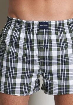 TOM TAILOR Heren Boxershorts Geweven Wijd Model Met Gulp (2-pack) - Donkergroen Geruit - Maat: XL -LingaDore Ondergoed Winkle 831x1200 111