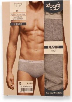 Sloggi Men Basic Heren Midi Slip - 2-pack - Grey Marle - Maat L -LingaDore Ondergoed Winkle 847x1200 12
