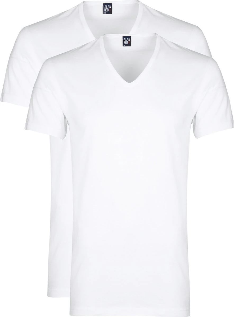 Alan Red - Dean V-Hals T-Shirt Wit (2Pack) - Maat M - Slim-fit 14 Alan Red - Dean V-Hals T-Shirt Wit (2Pack) - Maat M - Slim-fit - Afbeelding 12